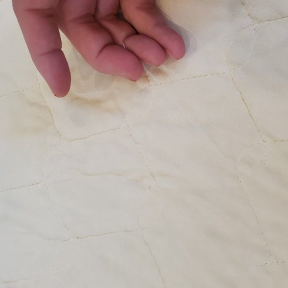 Vintage Quiltex? Light Pastel Yellow Quilted Baby Blanket‎ Nylon Binding READ - Picture 10 of 11